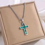 Diamond Cross Necklace Unique No Color Fading