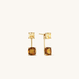 Women's elegant Zircon double Square Earrings