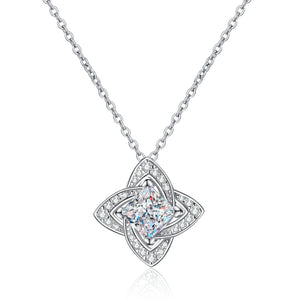 925 Sterling Silver Royal Blue Moissanite Necklace