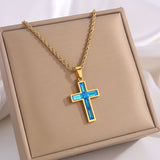 Diamond Cross Necklace Unique No Color Fading