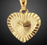 Heart Pendant and  Necklaces Romantic Jewelry Gold Color Gift