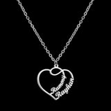 Double Heart Names Personalized  Necklace