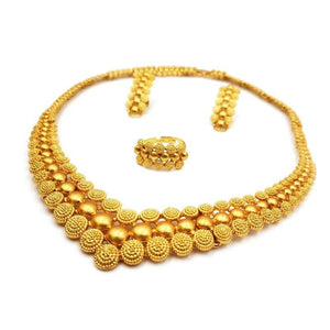 Classic V shape Gold color bridal wedding jewelry sets