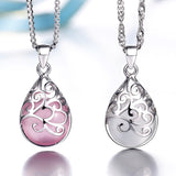 Love Angle Water drop Moonlight Silver Necklace