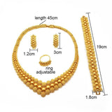 Classic V shape Gold color bridal wedding jewelry sets