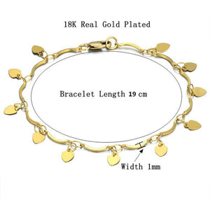 Gold Color Trendy Heart Multi shape Punk Bracelet