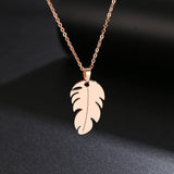Feather Gold And Rose Gold Color Pendant Necklace