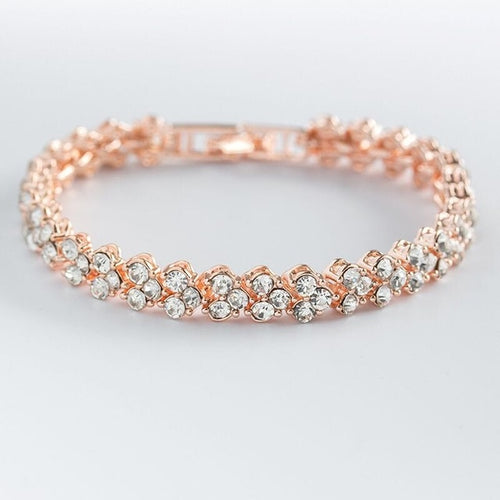 Crystal Heart Charm Bracelet Women Jewelry Gift