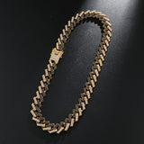 Hip Hop Bling Iced Out Crystal Cuban Prong Chain