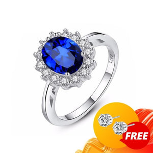 Princess Sapphire Gemstone 925 Sterling Ring