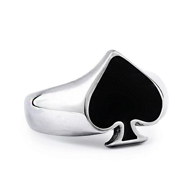 Lucky Spade A Playing Card Ring 316L Stainless Steel