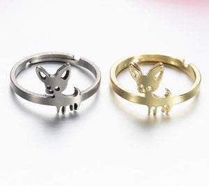 Cute Chihuahua Dog Stainless Steel Ring for  Kids
