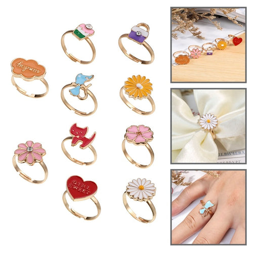 Cute Kids Rings Girls With Mixed Korean Style