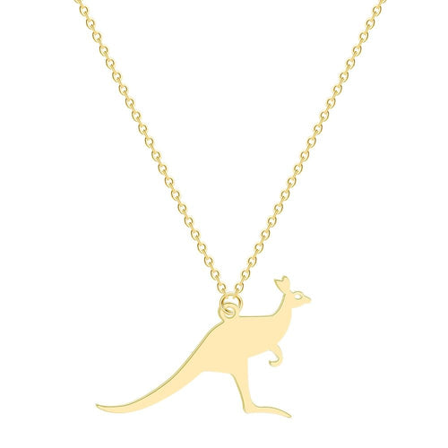 Stainless Steel Kangaroo Pendant Australian Animal Drop Necklaces