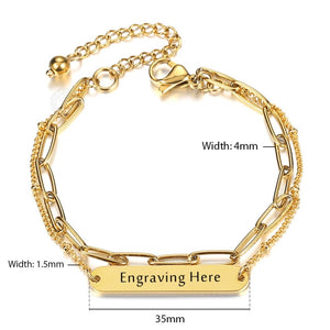 Customize Bracelet Gold Color Love Charm Bracelet Gift for Her