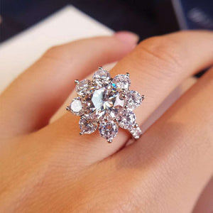 Fancy Sun Flower Ring Diamond Ring