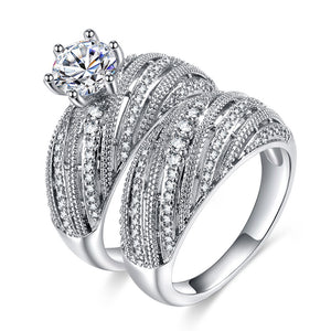 New Luxury Brand Wedding Ring Set Engagement Anniversary Gift