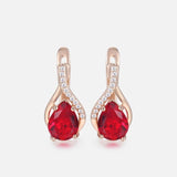 Royal Red CZ Earrings
