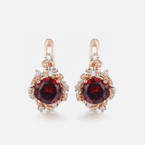 Royal Red CZ Earrings
